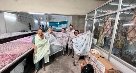 Notre premier atelier de block printing en Inde