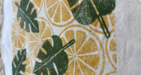 Exemples d'impression avec des blocs monstera et citron