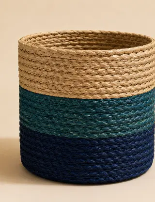Produit Cache-pot en herbe sabai bleu Image