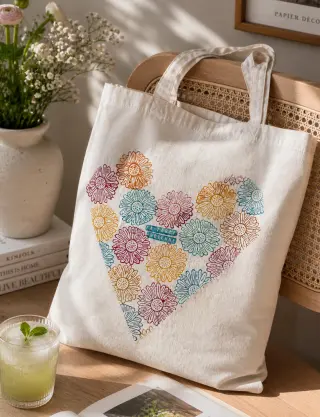 Produit Tote bag Cœur fleuri Image