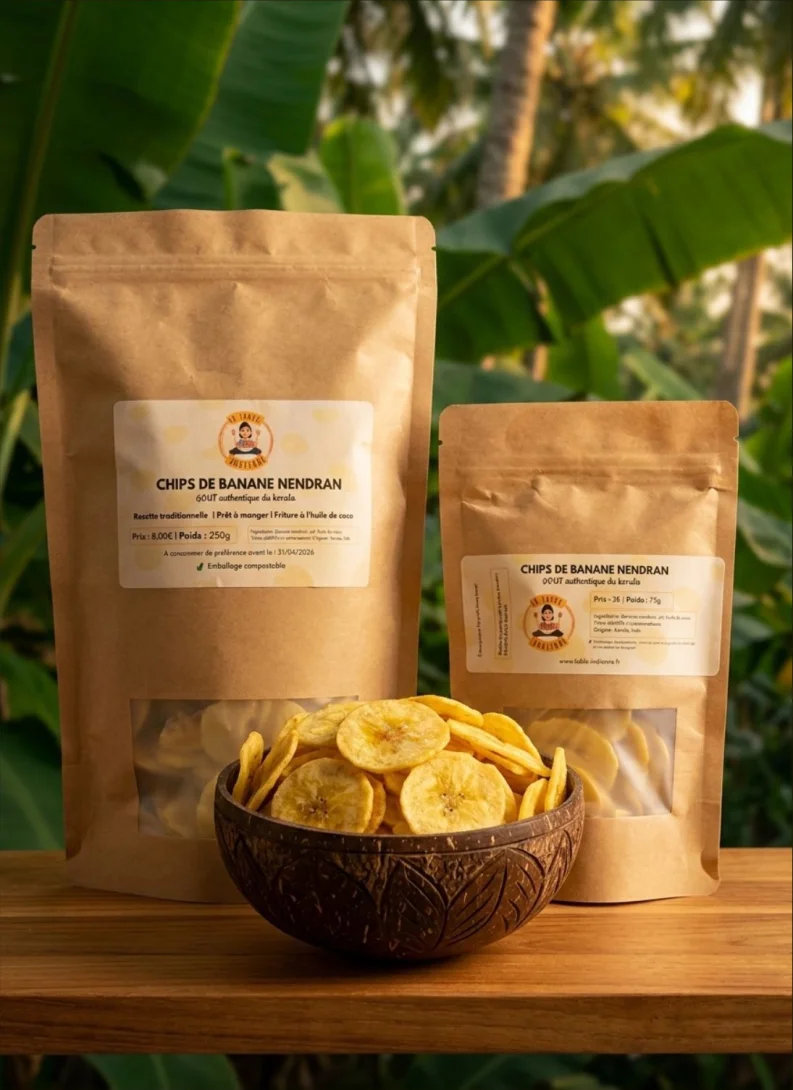 Chips de banane Nendran du Kerala