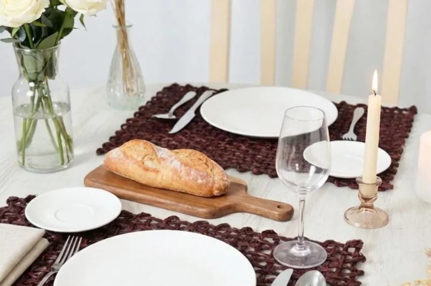 Sets de table en herbe sabai marron (lot de 2)