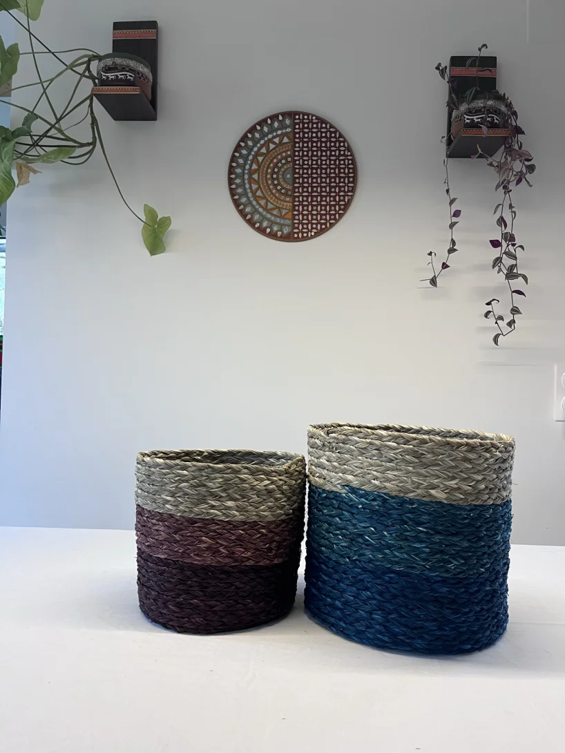 Portavaso in erba sabai blu