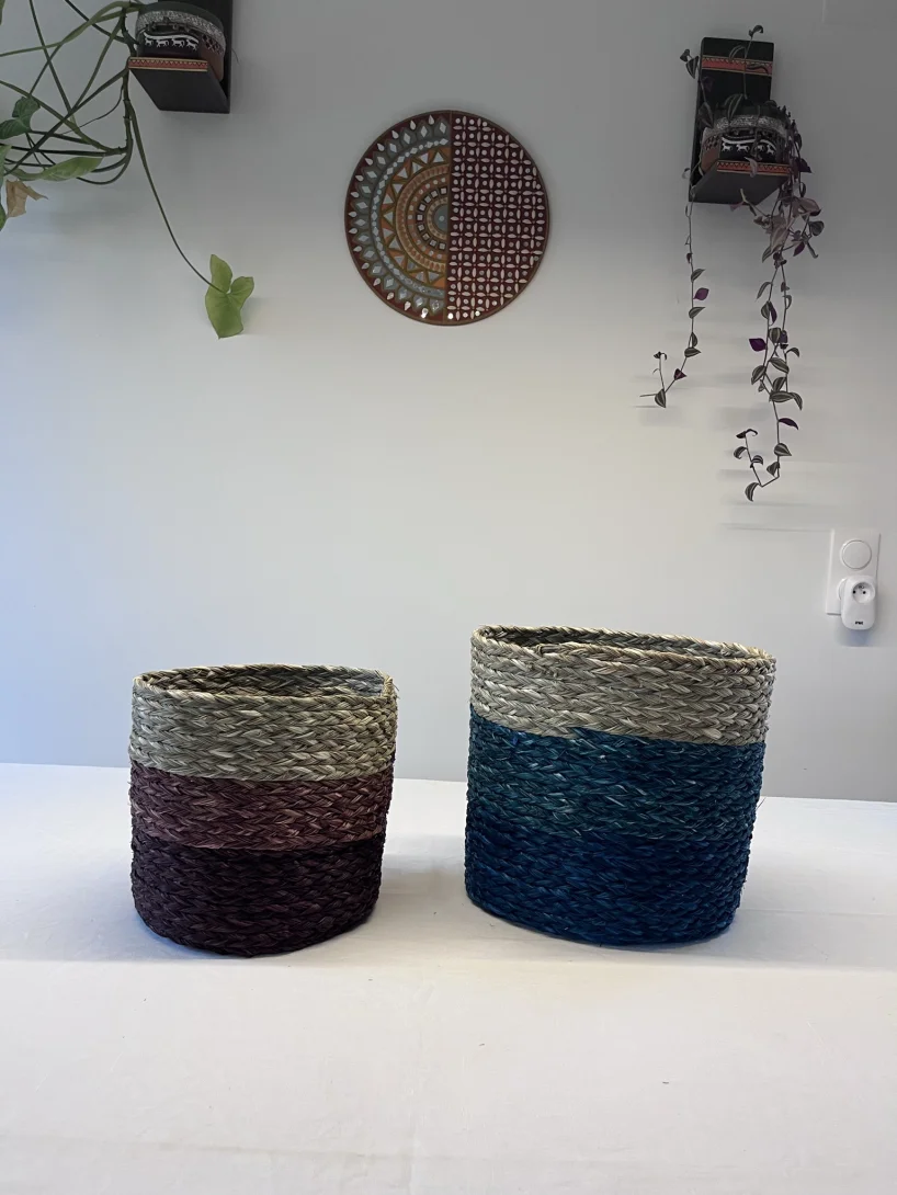 Portavaso in erba sabai blu