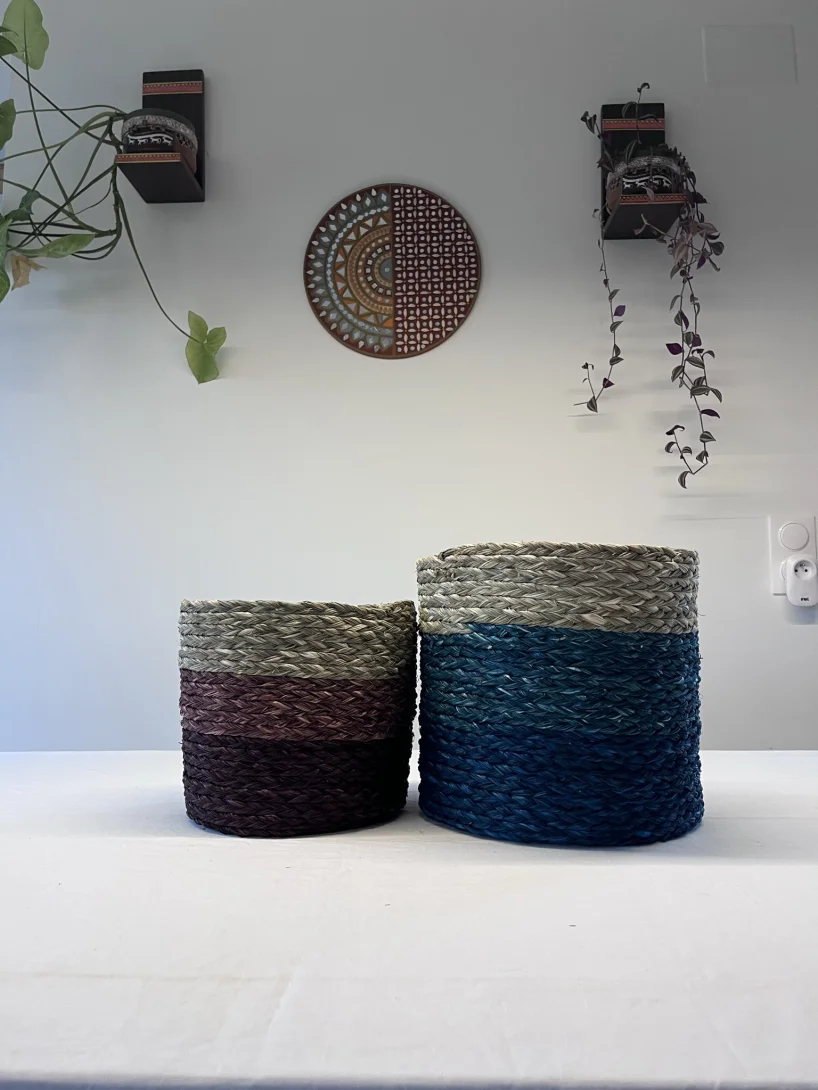 Portavaso in erba sabai blu