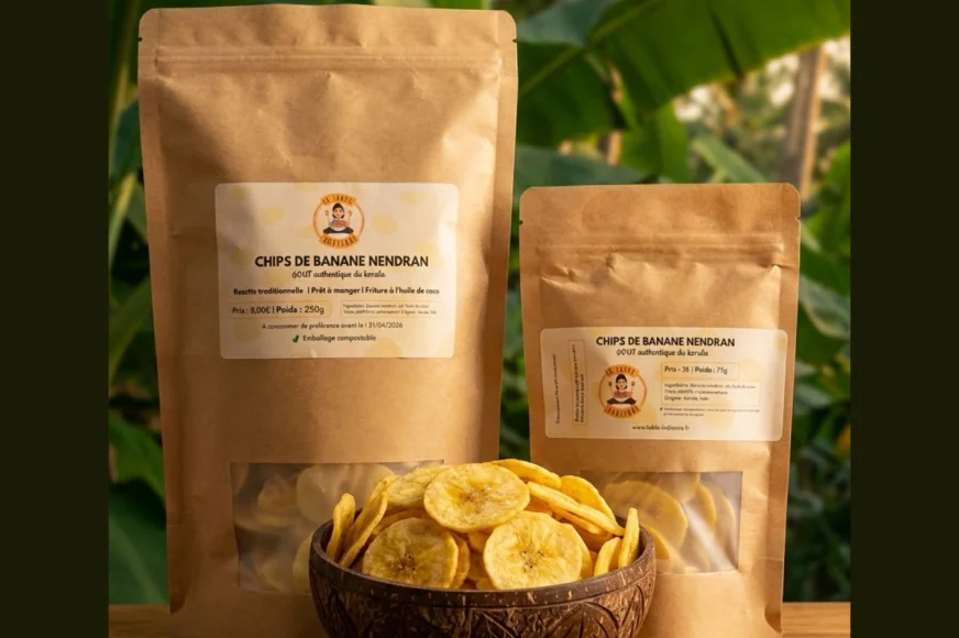 Chips de banane Nendran du Kerala