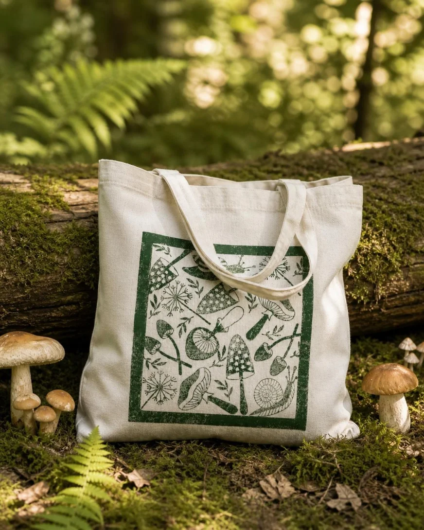 Forest Mushrooms Tote Bag
