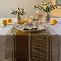 Chemin de table Madhurkathi moutarde