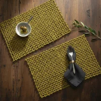 Sets de table en herbe sabai moutarde (lot de 2)