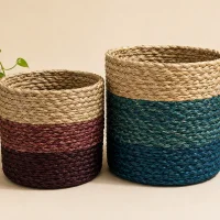 Cache-pot en herbe sabai aubergine