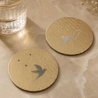 Hammered Bronze Coasters — Bird & Monkey (set of 2)