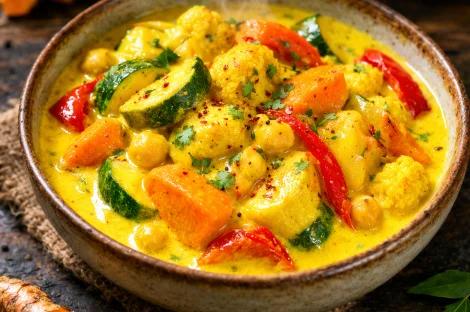 Curry Doux de Légumes au Lait de Coco et Curcuma Lakadong