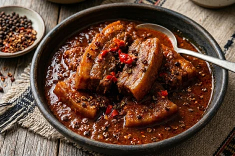 Porc Nagaland au Timut et Piment