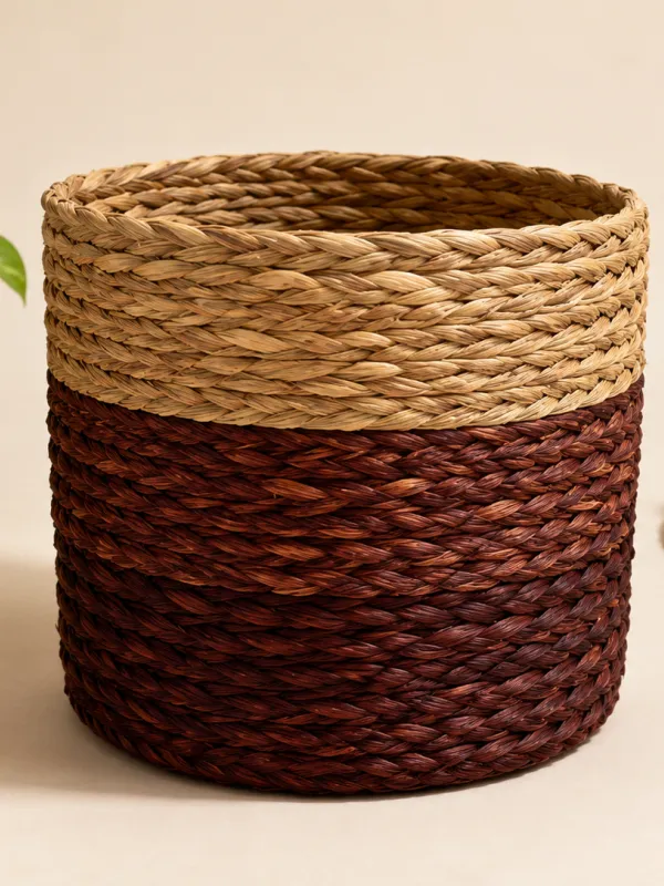 Cache-pot en herbe sabai aubergine