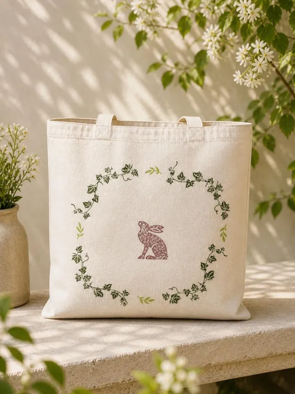 Tote bag Lapin & lierre