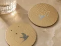 Hammered Bronze Coasters — Bird & Monkey (set of 2)