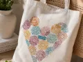 Floral Heart Tote Bag
